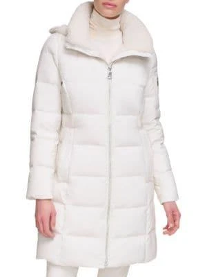 商品Calvin Klein|Faux Shearling Down Coat,价格¥734,第1张图片