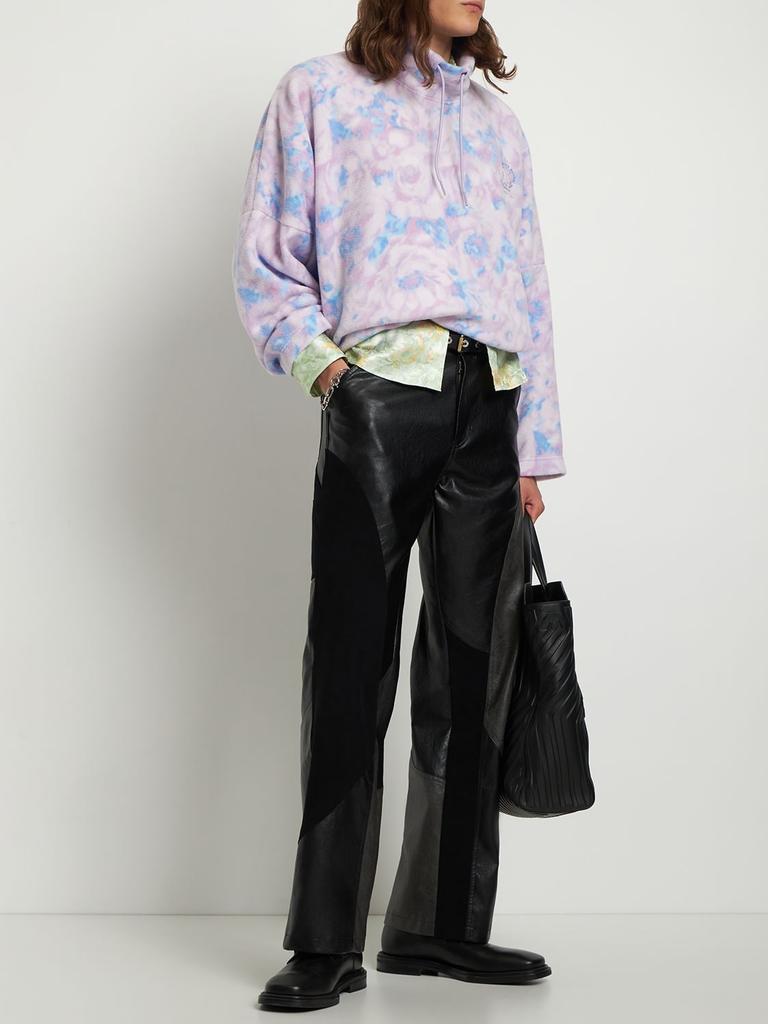 Floral Print High Collar Fleece Jacket商品第1张图片规格展示