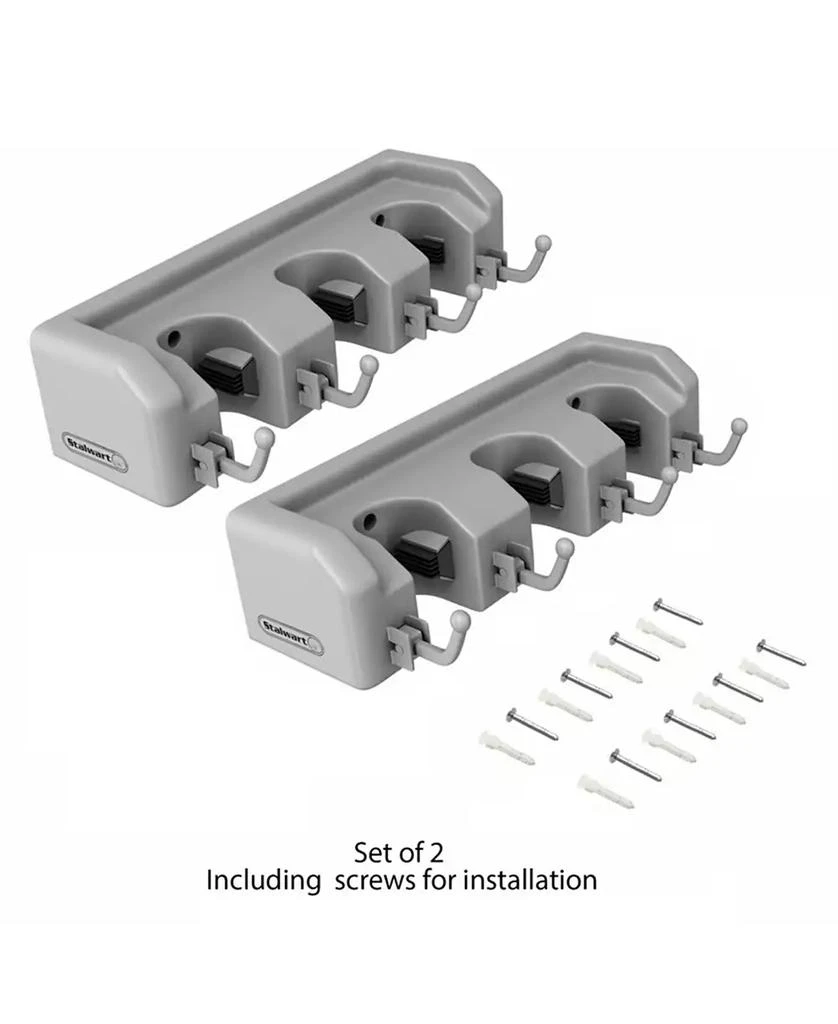 商品Trademark Global|Shovel, Rake and Tool Holder with Hooks - Wall Mounted organizer 2 Pack by Stalwart,价格¥157,第2张图片详细描述