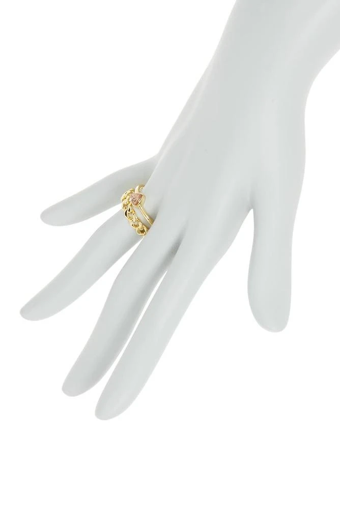 商品COVET|14K Gold Plated Chain & Druzy Stack Ring Set - Size 6,价格¥83,第2张图片详细描述