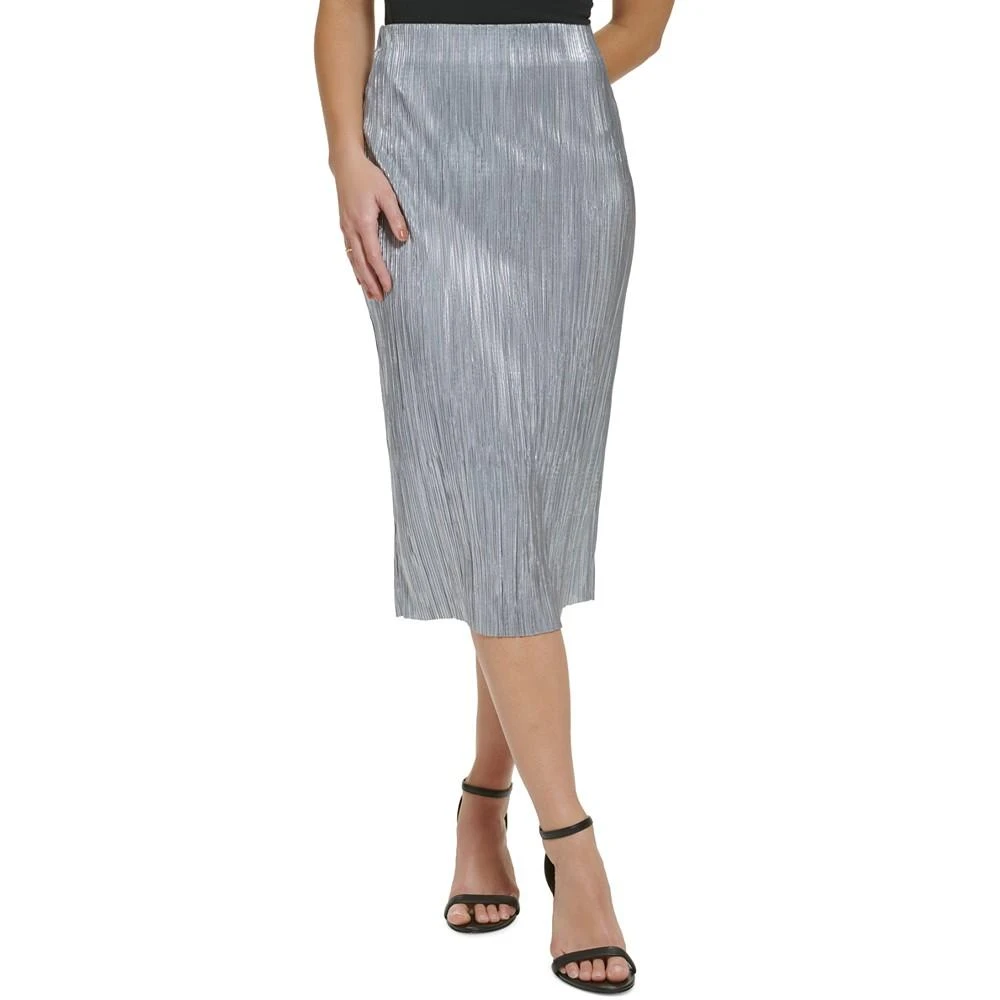 商品Calvin Klein|Women's Pleated Metallic Midi Skirt,价格¥205,第1张图片