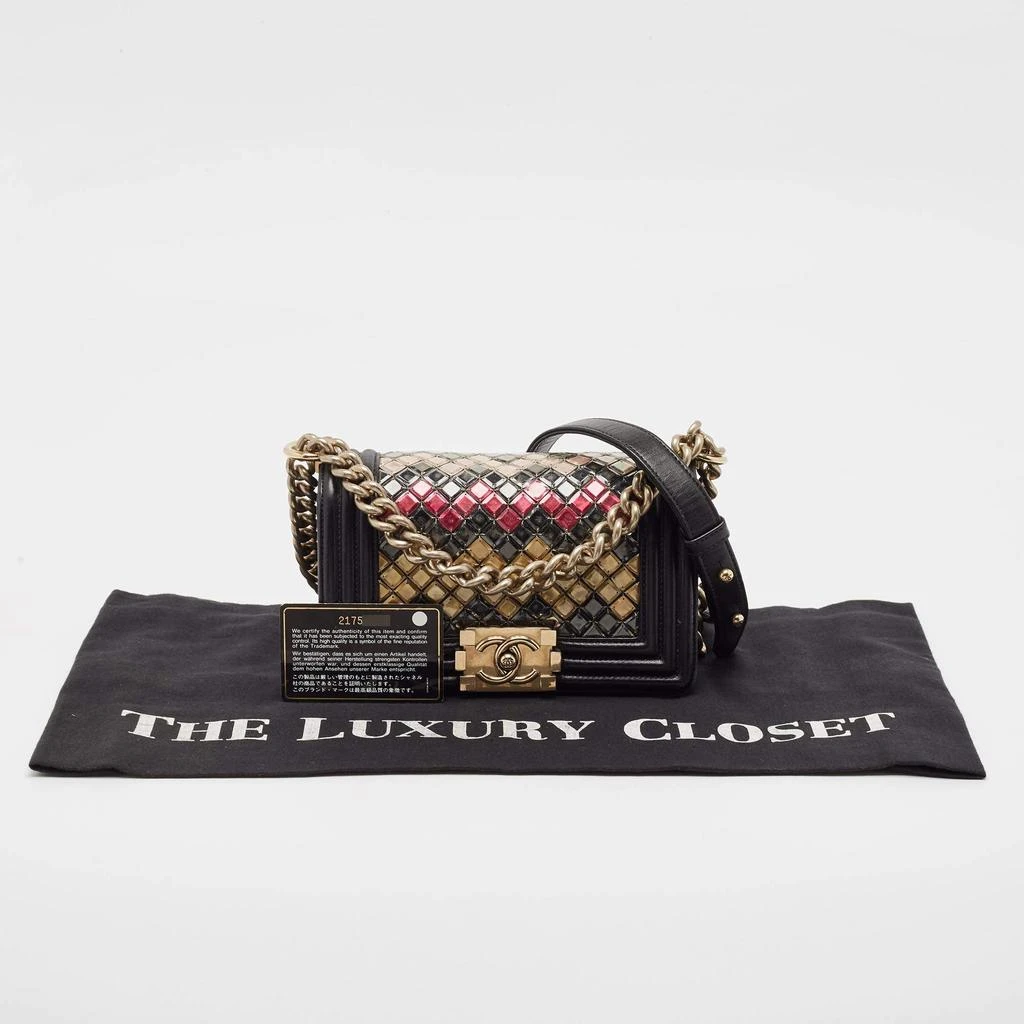 Chanel Black Leather and Sequins Tile Brasserie Mosaic Small Boy Bag 商品
