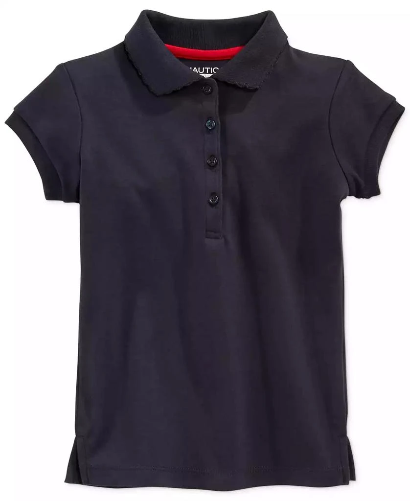 商品Nautica|Plus Girls Uniform Short Sleeve Interlock Polo Shirt,价格¥116,第1张图片