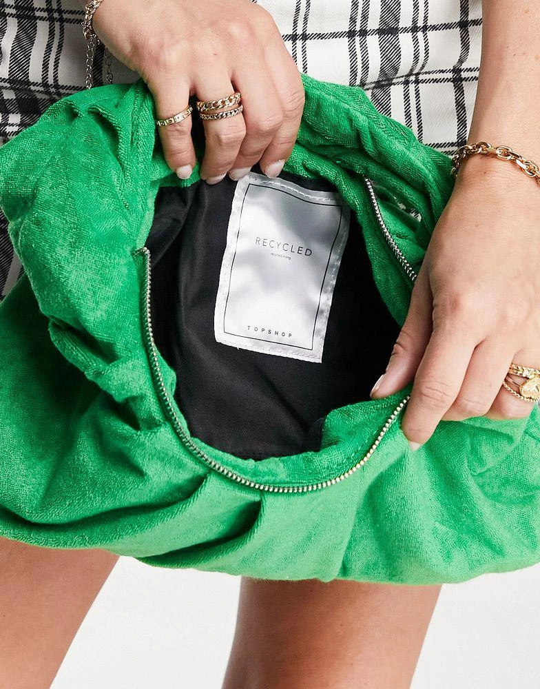 商品Topshop|Topshop Sabrina towelling shoulder bag in green,价格¥110,第3张图片详细描述