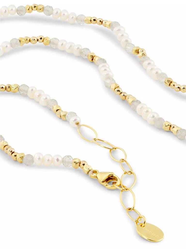 商品Chan Luu|Naked 18K Gold-Plated, Freshwater Pearl & Multi-Gemstone Wrap Bracelet,价格¥989,第3张图片详细描述