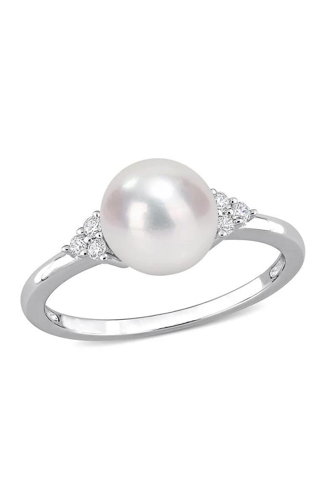 商品DELMAR|8mm Cultured Freshwater Pearl & CZ Ring,价格¥396,第1张图片