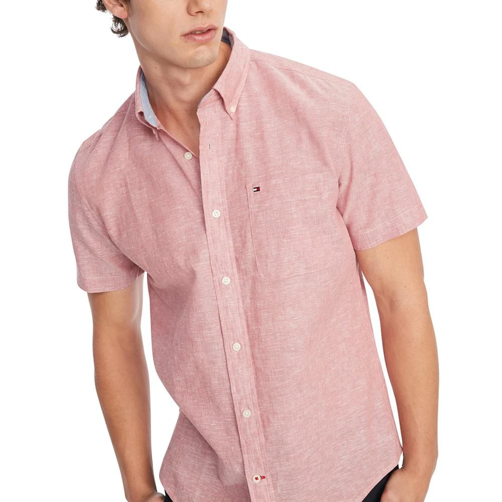 商品Tommy Hilfiger|Men's Custom-Fit Porter Cotton Linen Woven Shirt,价格¥308,第4张图片详细描述