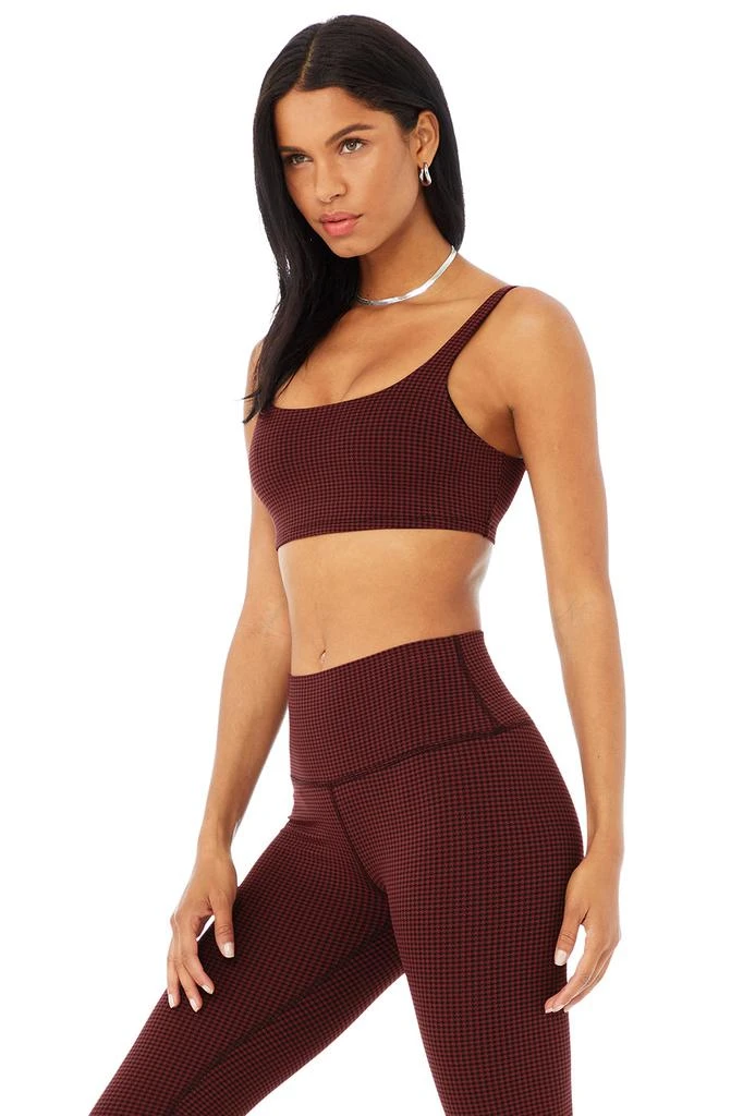 商品Alo|Micro Houndstooth Bra - Cranberry/Black,价格¥305,第2张图片详细描述
