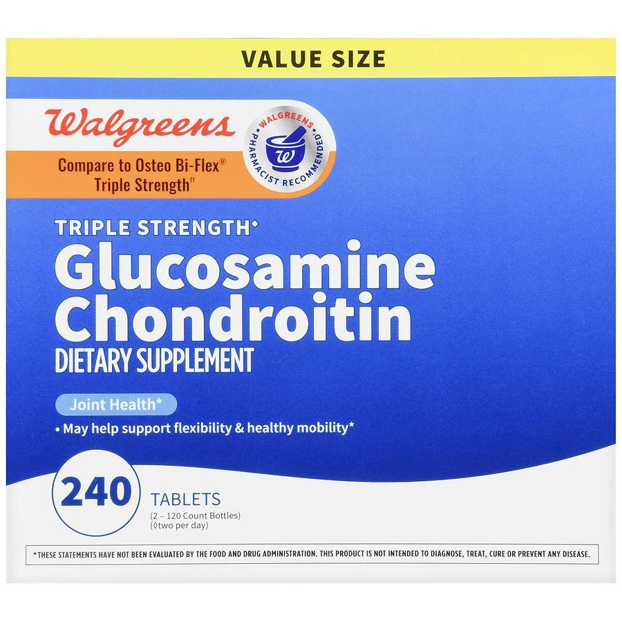 商品Walgreens|Glucosamine Chondroitin Tablets Triple Strength (120 days),价格¥415,第2张图片详细描述