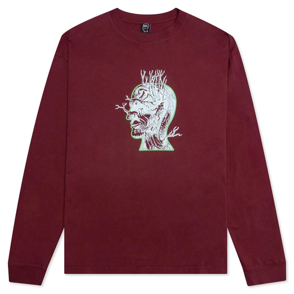 商品Brain Dead|Brain Dead Brain Roots L/S Tee - Maroon,价格¥244,第1张图片