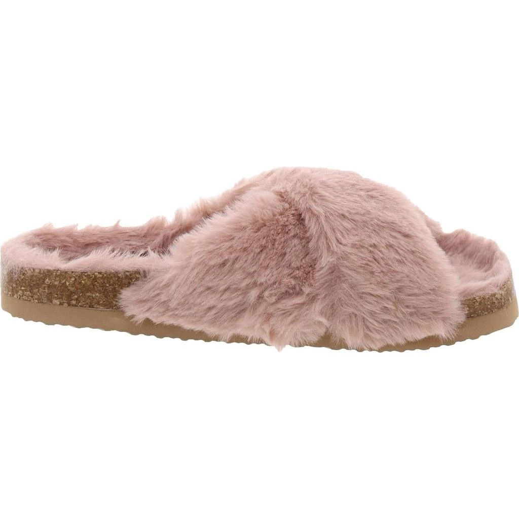 BC Footwear Womens Myth Faux Fur Colorblock Slide Sandals 商品