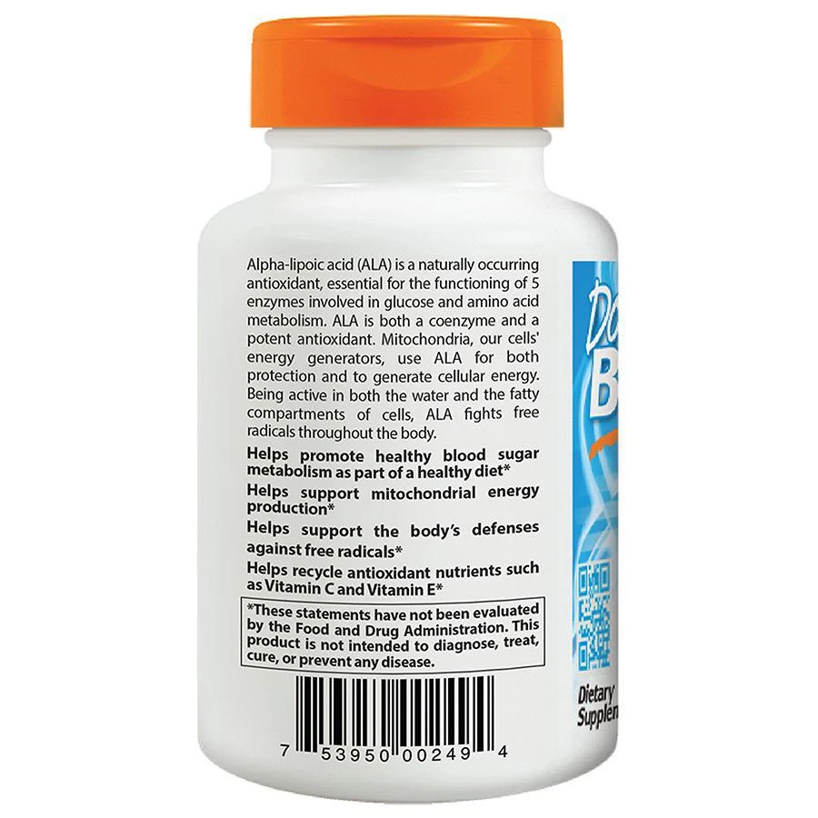 商品Doctor's Best|Alpha-Lipoic Acid 600,价格¥272,第2张图片详细描述