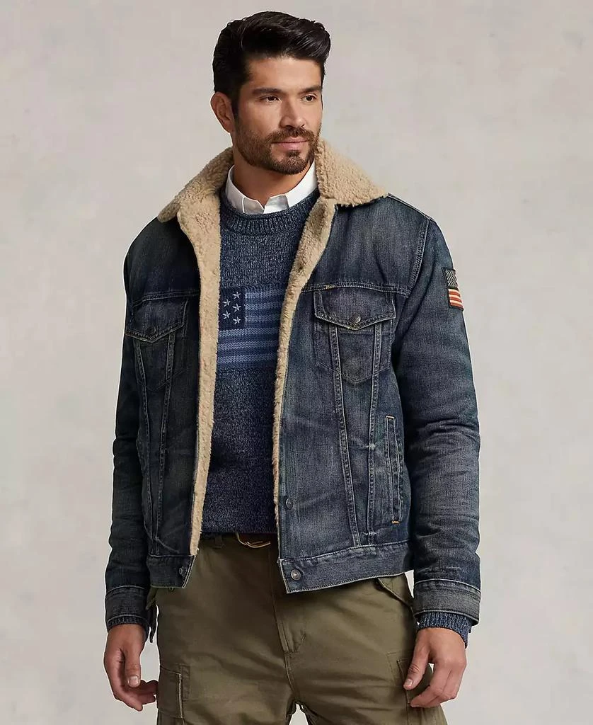 商品Ralph Lauren|Men's Big & Tall Fleece-Lined Denim Trucker Jacket,价格¥2453,第1张图片