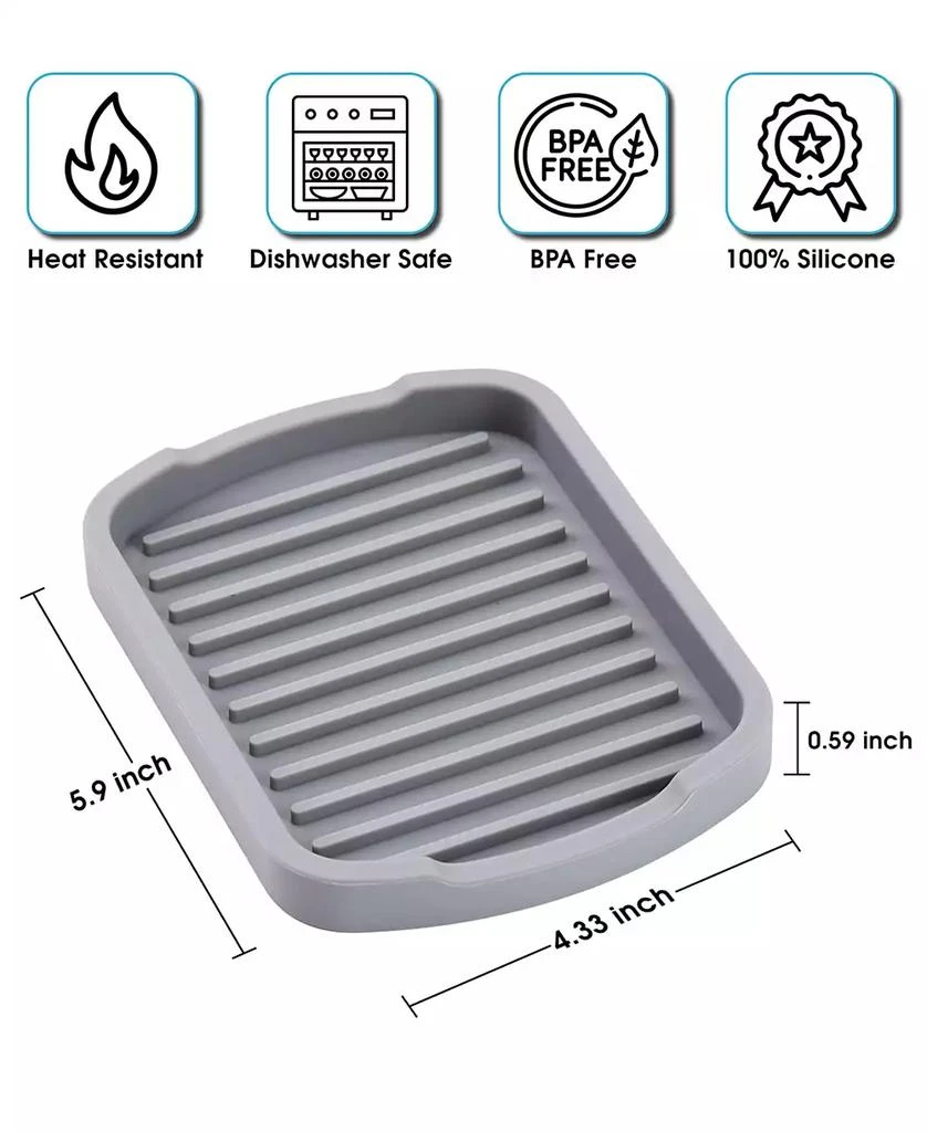 商品Cheer Collection|Silicone Soap Tray, Small, 2 Pack,价格¥223,第4张图片详细描述