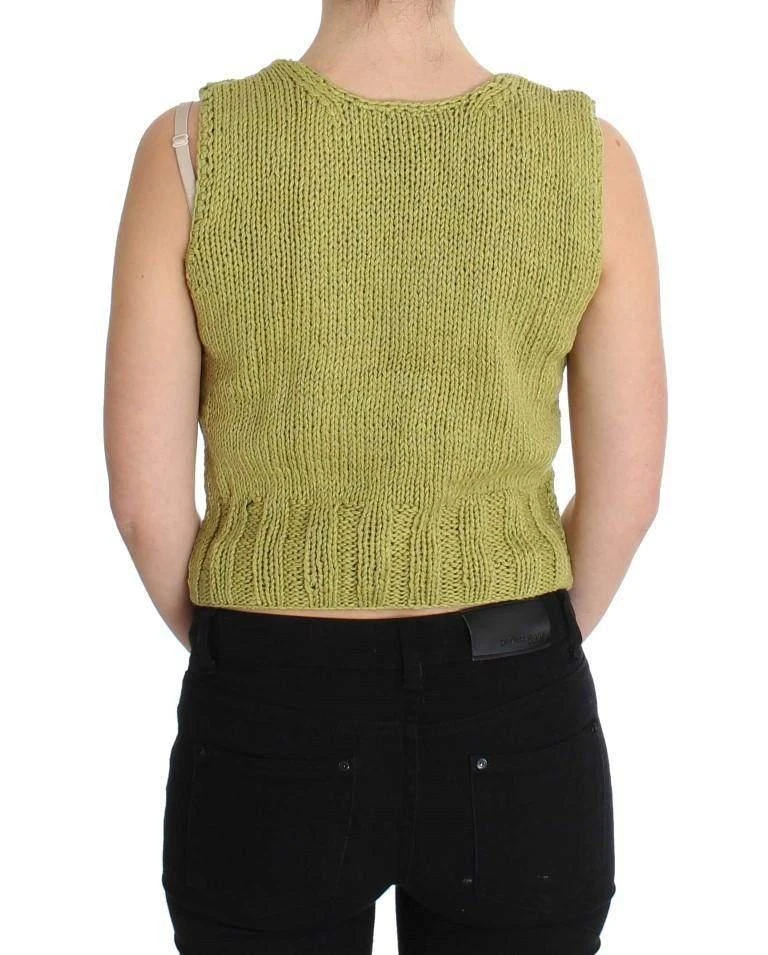 商品PINK MEMORIES|PINK MEMORIES  Cotton Blend Knitted Sleeveless Sweater,价格¥1085,第3张图片详细描述
