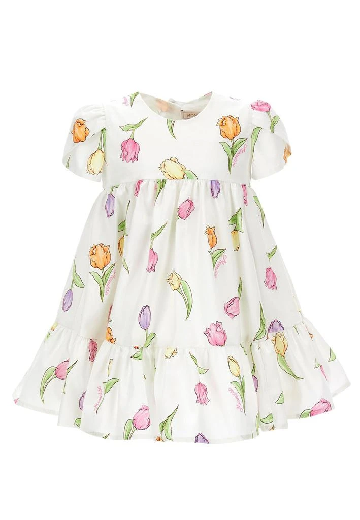 商品MONNALISA|Monnalisa A-Line Floral-Printed Crewneck Dress,价格¥833,第1张图片