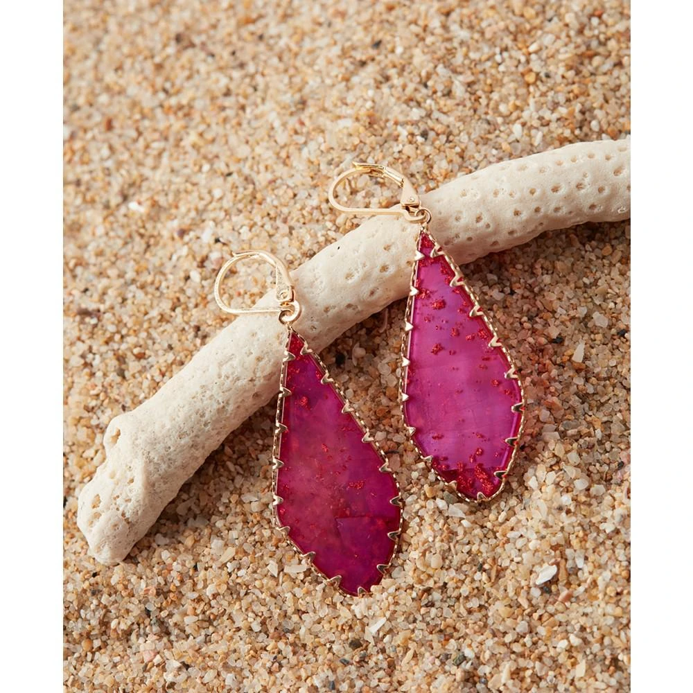 商品Lonna & Lilly|Gold-Tone Framed Flat Stone Drop Earrings,价格¥194,第3张图片详细描述