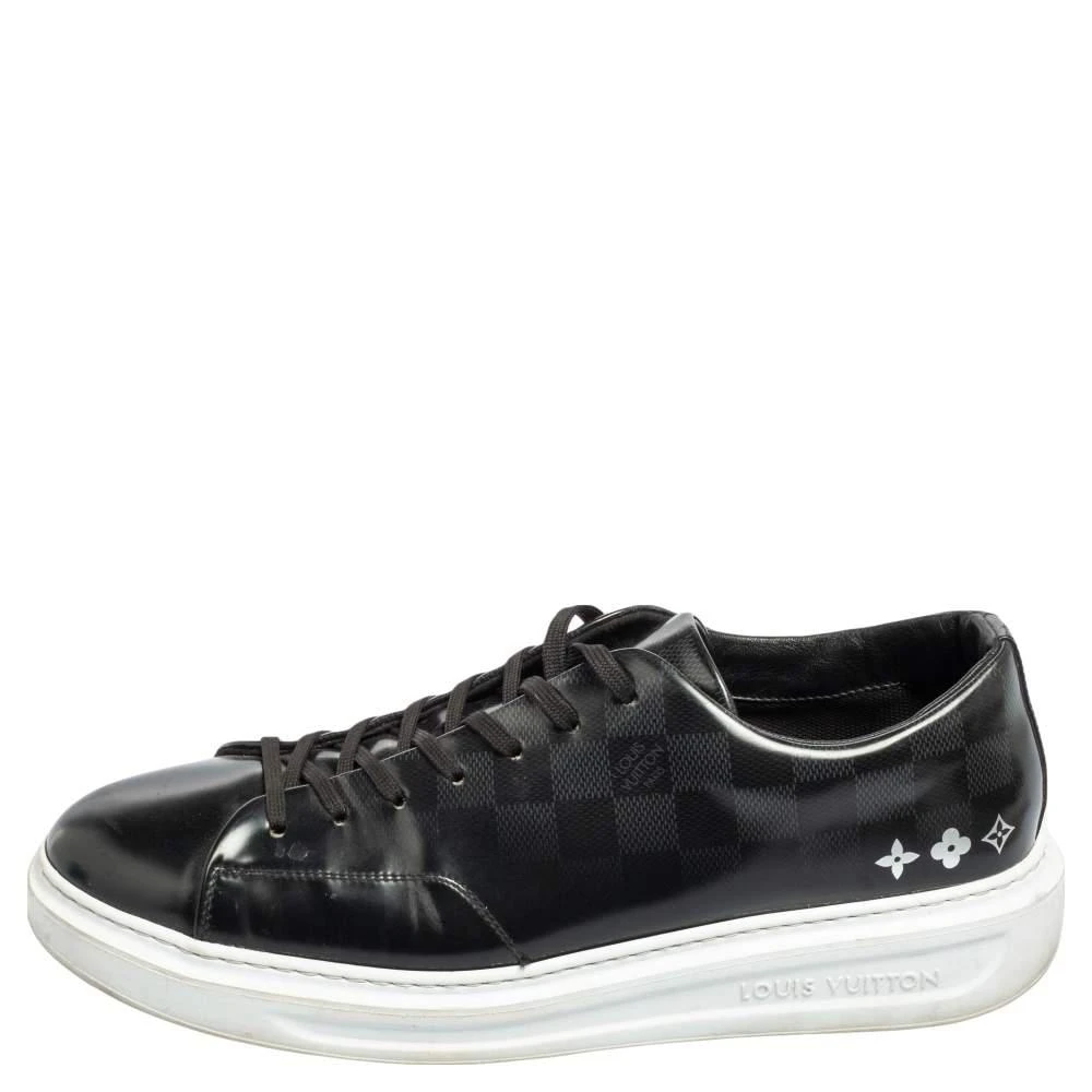 商品[二手商品] Louis Vuitton|Louis Vuitton Black Damier Glazed Canvas Beverly Hills Low-Top Sneaker Size 43.5,价格¥2968,第2张图片详细描述