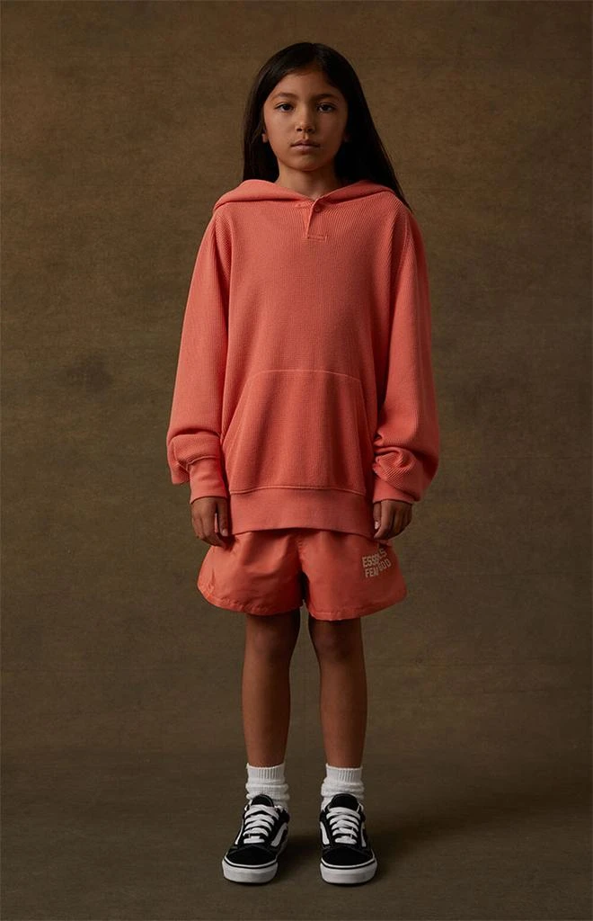 Coral Waffle Knit Henley Hoodie 商品