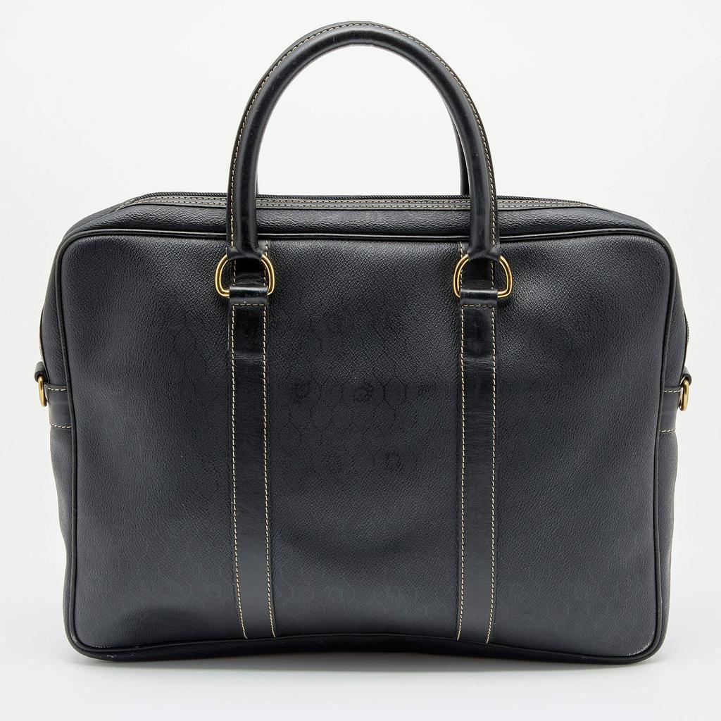 商品[二手商品] Dior|Dior Black Honeycomb Coated Canvas and Leather Vintage Briefcase,价格¥3401,第6张图片详细描述