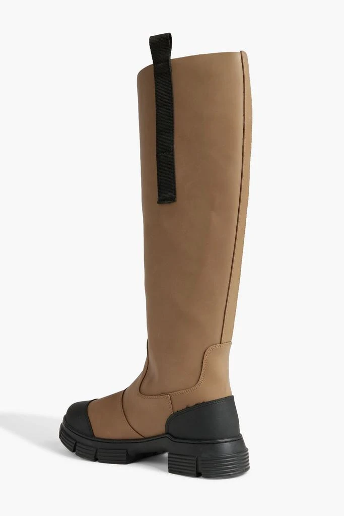 商品Ganni|Grosgrain-trimmed two-tone rubber knee boots,价格¥945,第3张图片详细描述