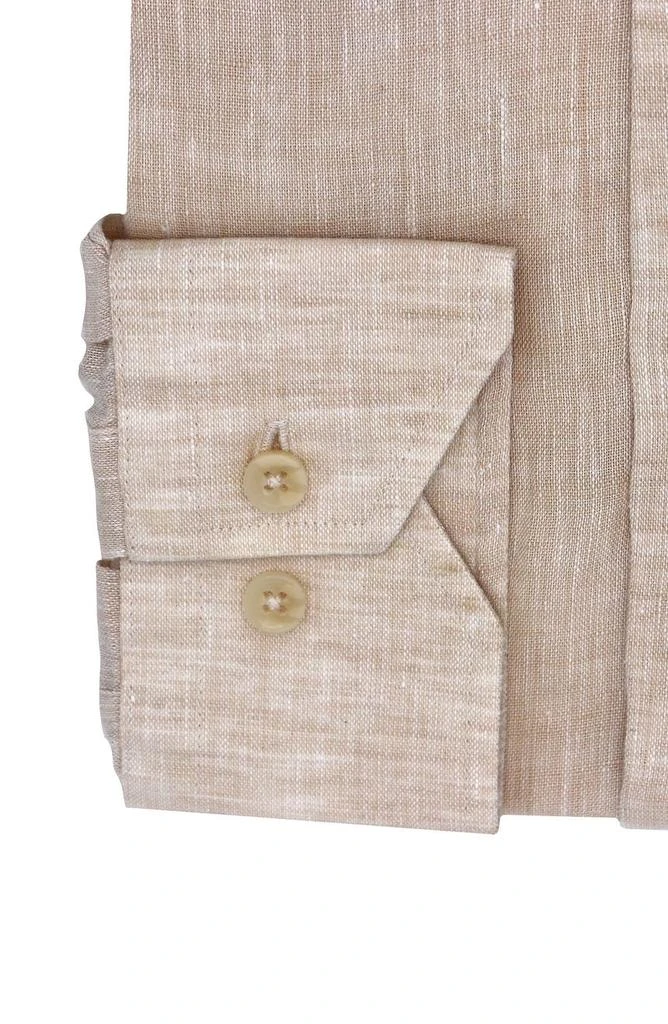 商品Lorenzo Uomo|Solid Linen Trim Fit Dress Shirt,价格¥311,第3张图片详细描述