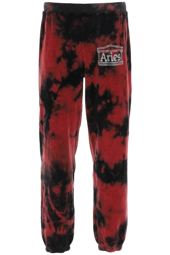 商品Aries|RHINESTONE LOGO VELOUR SWEATPANTS,价格¥1078,第1张图片