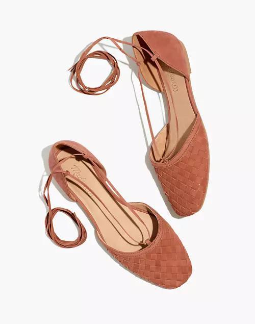 商品Madewell|The Celina Lace-Up Flat in Woven Nubuck,价格¥206,第1张图片