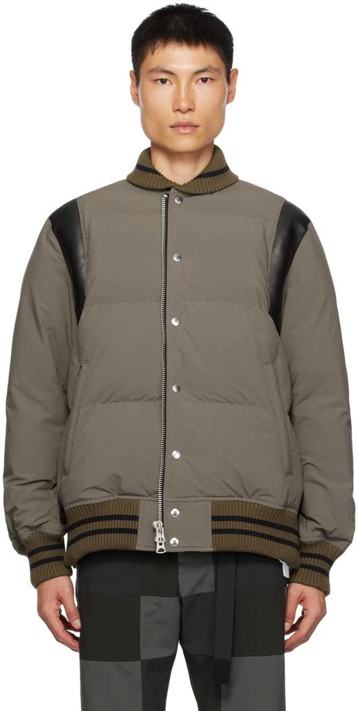 商品Sacai|Taupe Padded Bomber Jacket,价格¥4607,第1张图片