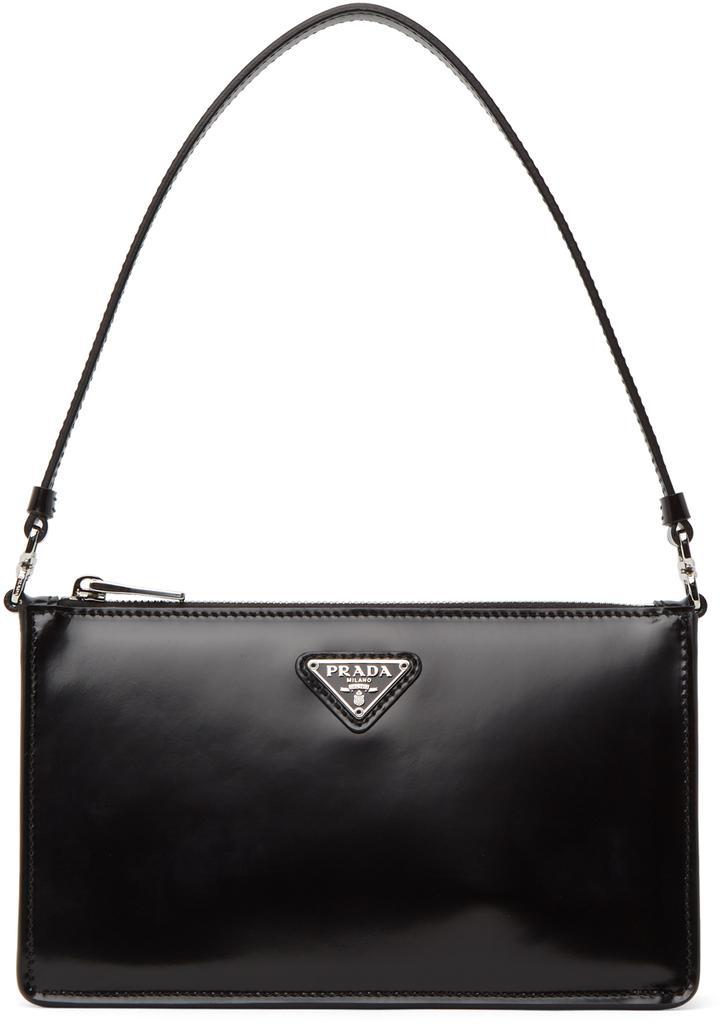 商品Prada|Black Mini Brushed Leather Shoulder Bag,价格¥14408,第1张图片