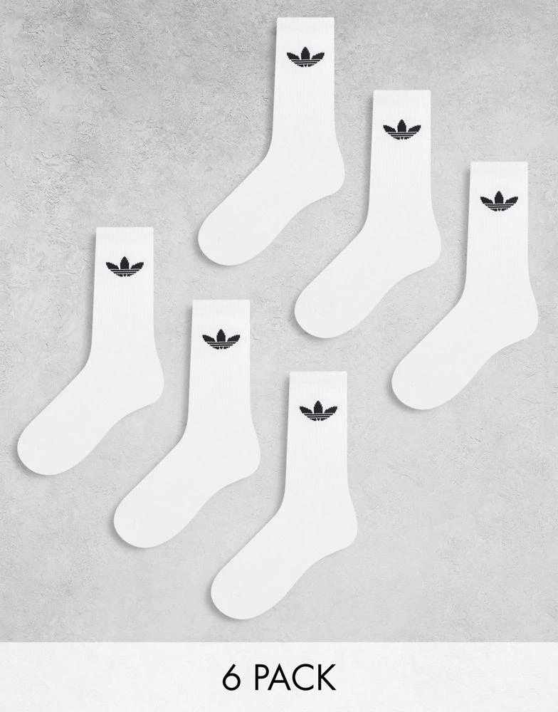 商品Adidas|adidas Originals trefoil 6 pack socks in white,价格¥196,第1张图片