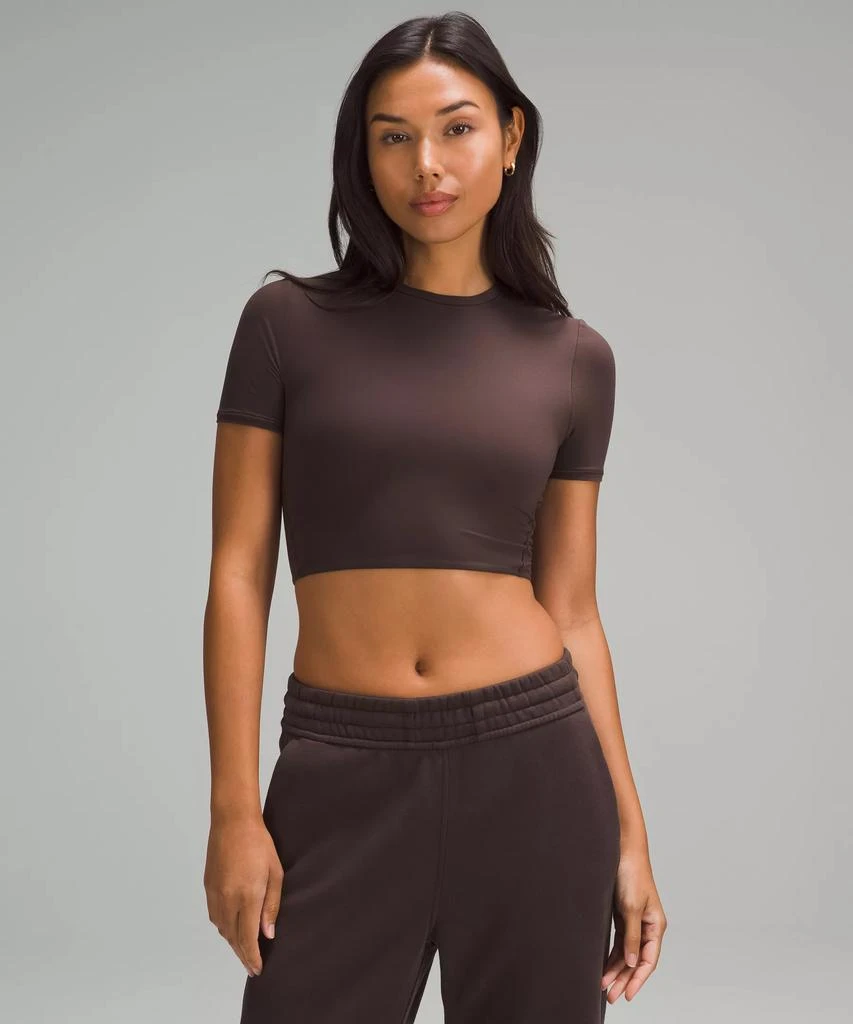 商品Lululemon|Wundermost Ultra-Soft Nulu Crewneck Cropped T-Shirt,价格¥242,第3张图片详细描述