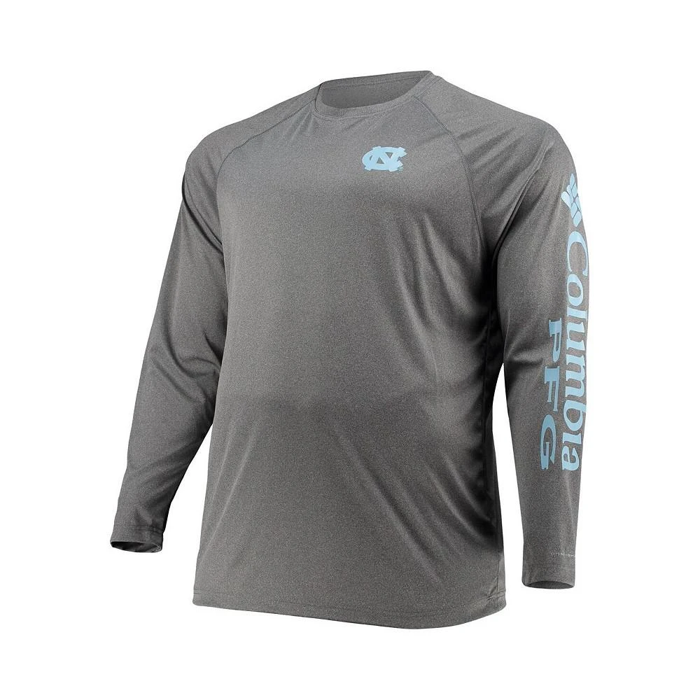 商品Columbia|Men's Charcoal North Carolina Tar Heels Big and Tall Terminal Tackle Omni-Shade Long Sleeve Raglan T-shirt,价格¥344,第2张图片详细描述