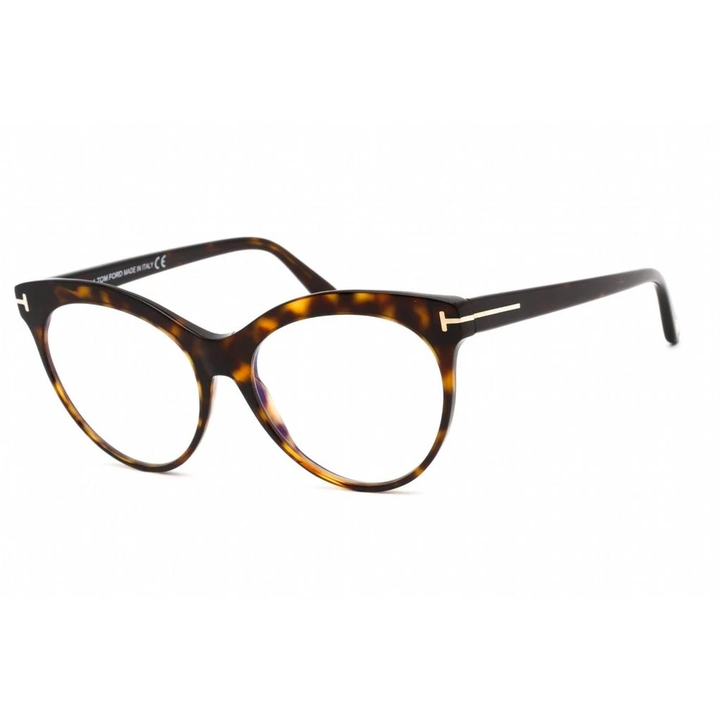 商品Tom Ford|Tom Ford Women's Eyeglasses - Dark Havana Plastic Round Shape Frame | FT5827-B 052,价格¥678,第1张图片