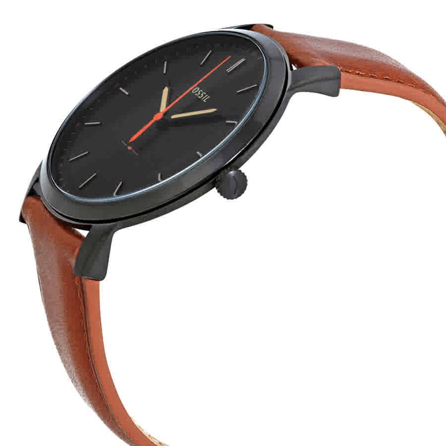 Fossil Minimalist Black Dial Brown Leather Mens Watch FS5305商品第2张图片规格展示