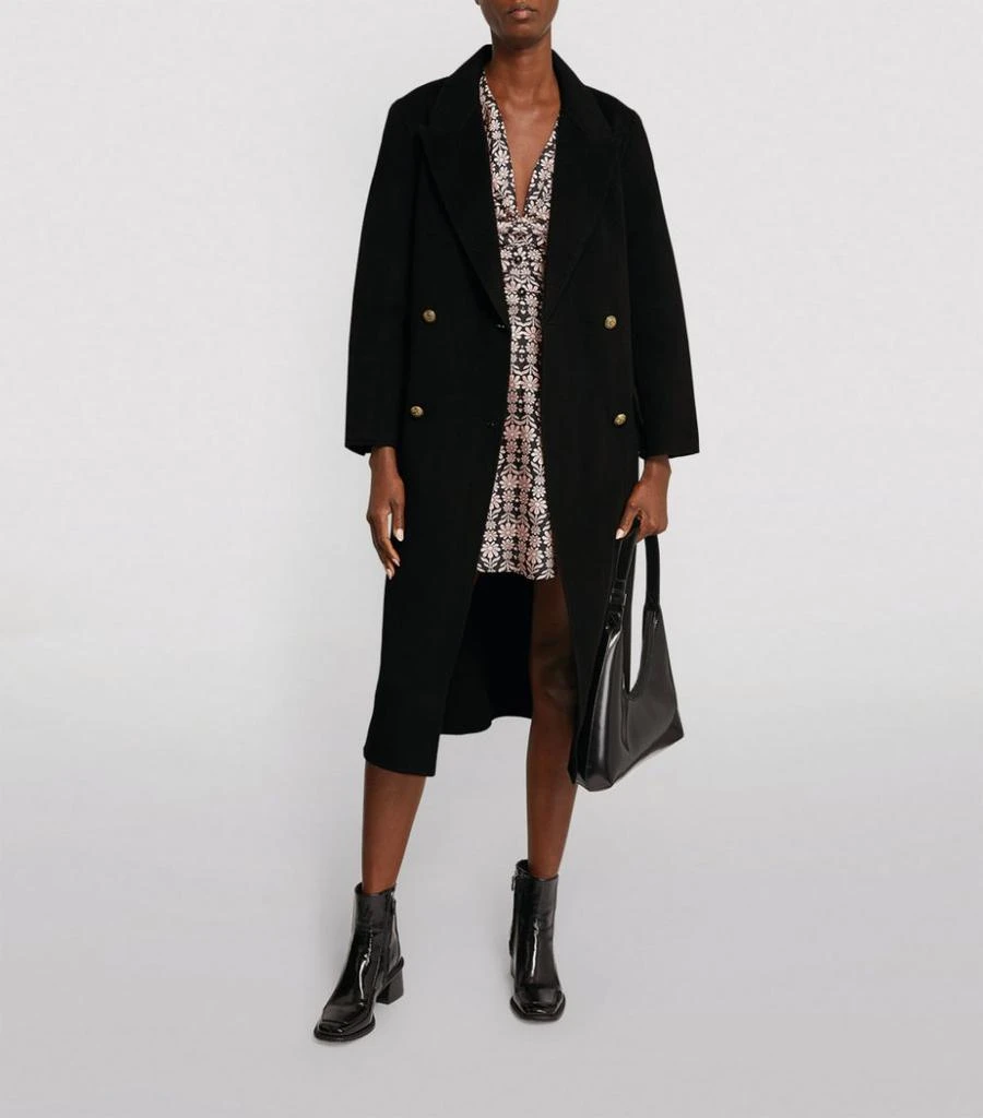 商品Sandro|Wool Double-Breasted Coat,价格¥3477,第2张图片详细描述
