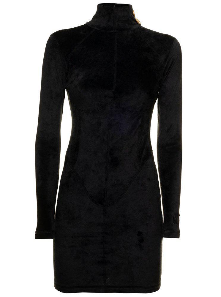 商品GCDS|GCDS Turtleneck Velvet Stretch Mini Dress,价格¥1278,第1张图片
