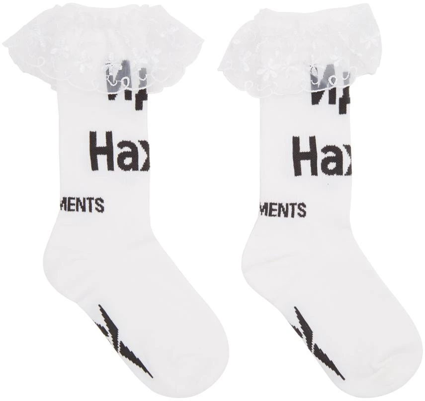 商品Vetements|White Reebok Edition Lace Fuck You Socks,价格¥671,第1张图片