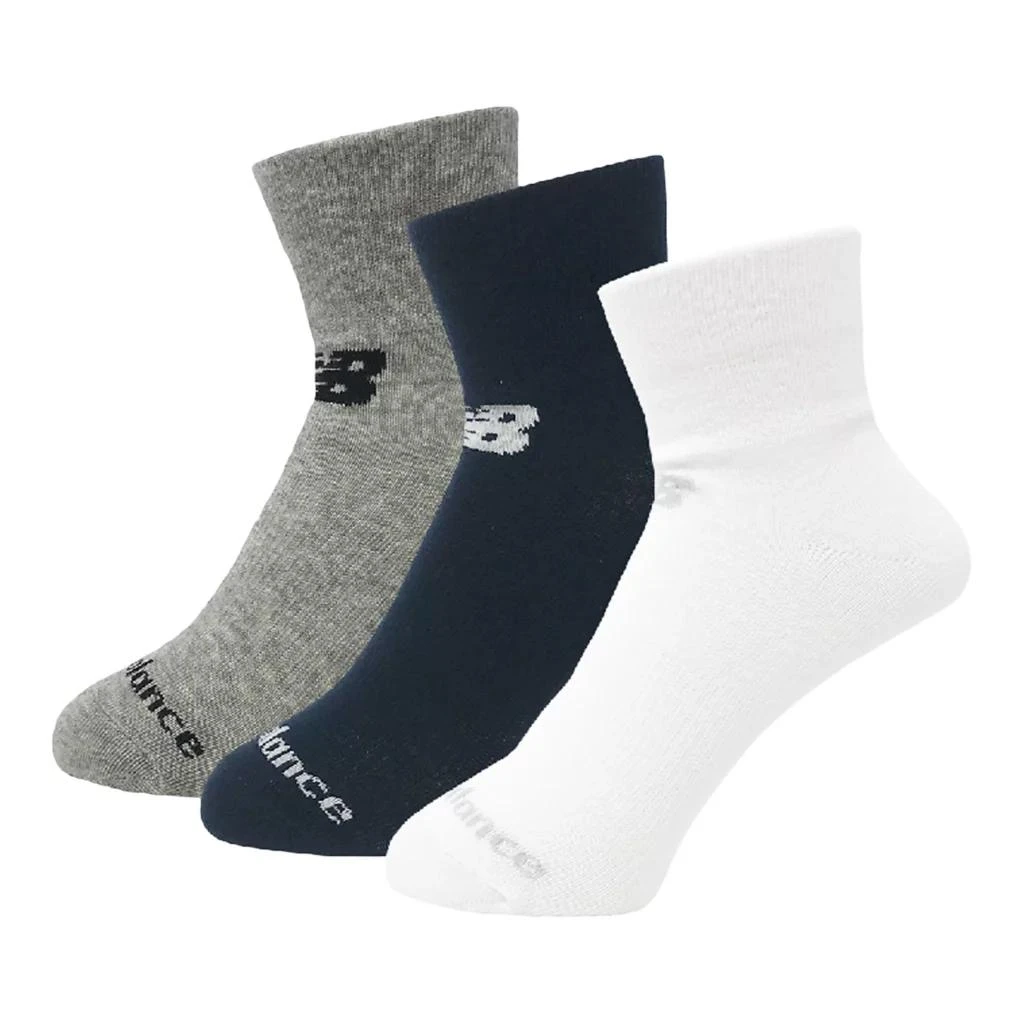 商品New Balance|Performance Cotton Flat Knit Ankle Socks 3 Pack,价格¥62,第1张图片