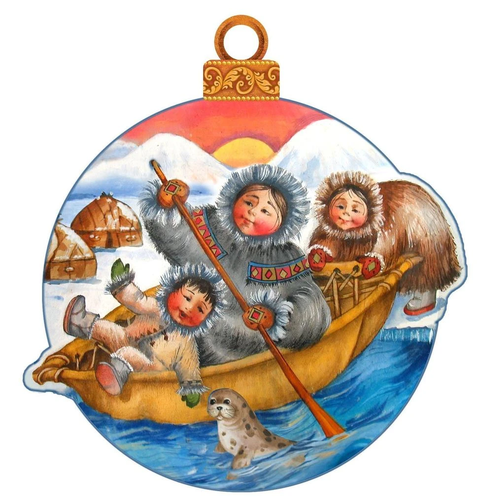 商品Designocracy|Designocracy North Pole Santa Wood Christmas Ornaments Set of 2 G. DeBrekht Holiday,价格¥204,第2张图片详细描述