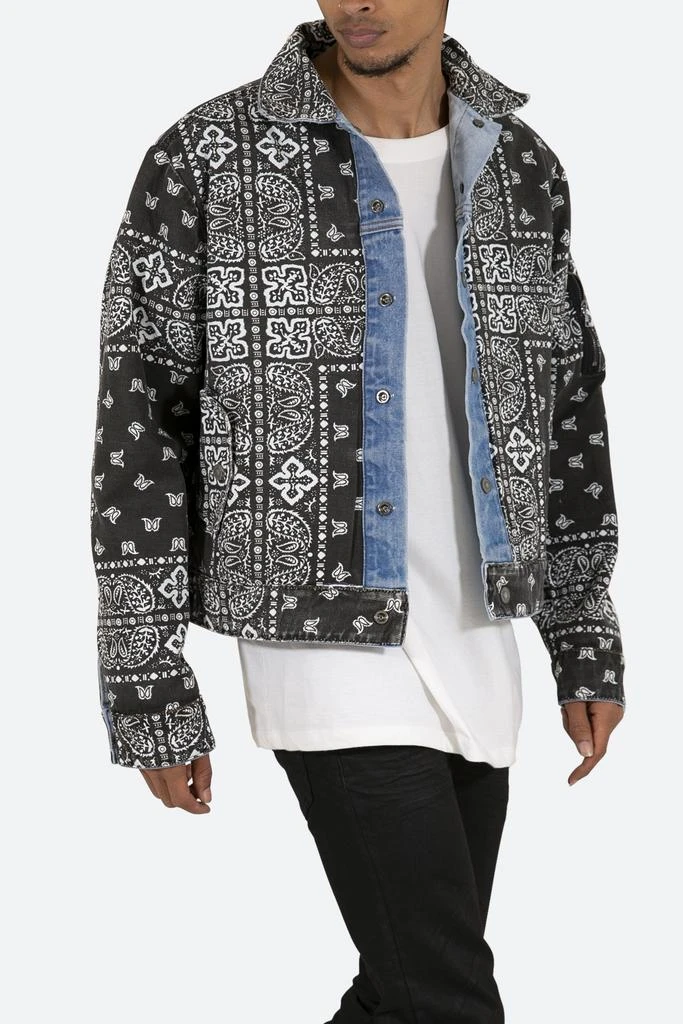 Reversible Paisley Trucker Jacket - Blue/Black 商品