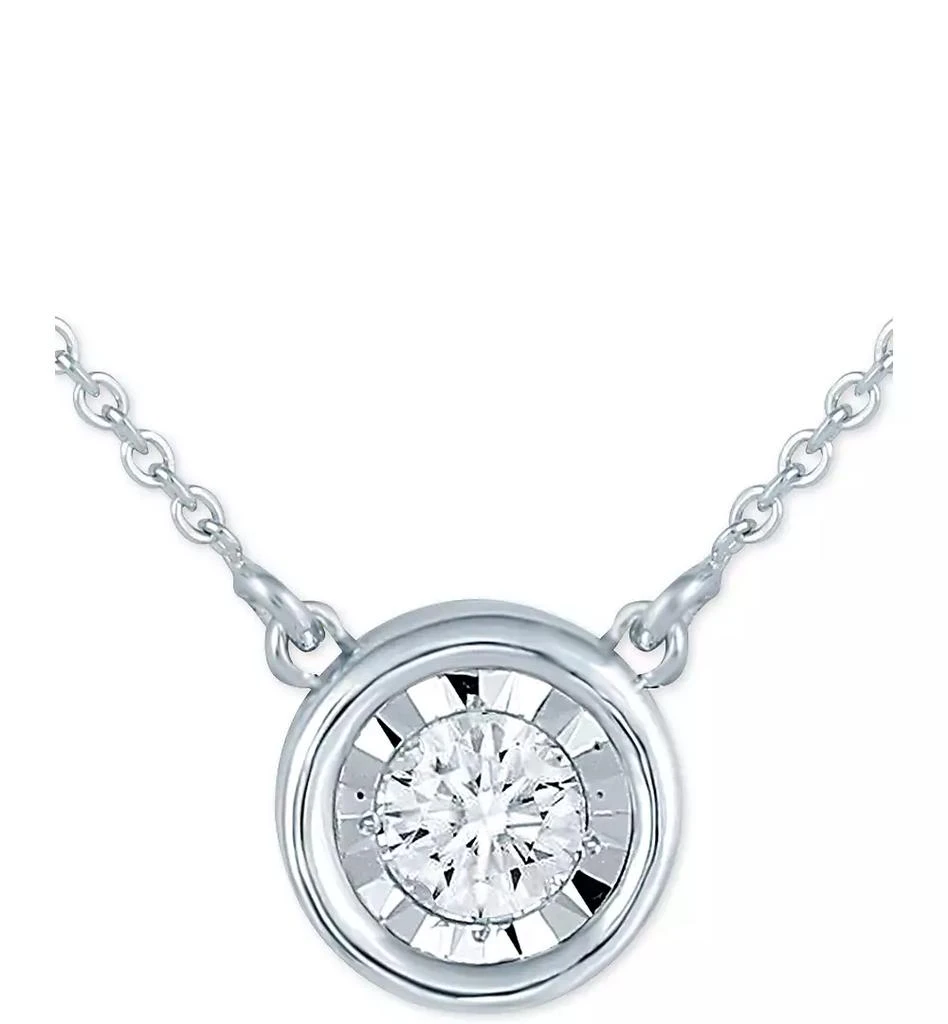 商品Macy's|Diamond Bezel 18" Pendant Necklace (1/8 ct. t.w.),价格¥7193,第1张图片