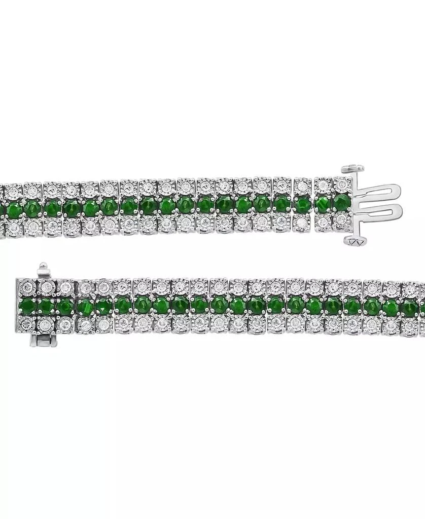 商品Macy's|Sapphire (6 ct. t.w.) & Diamond (2 ct. t.w.) Triple Row Tennis Bracelet in Sterling Silver (Also in Emerald & Ruby),价格¥5232,第4张图片详细描述