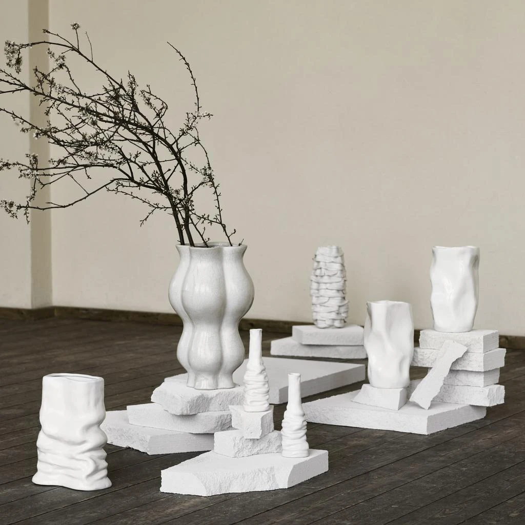 商品Day Birger et Mikkelsen Home|Day Birger et Mikkelsen Home Stelo Vases - Set of 2 - Matt White,价格¥170,第3张图片详细描述