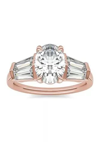 商品Charles & Colvard|Colvard Charles Colvard 3.26 Ct. T.w. Lab Created Oval Moissanite Five Stone Engagement Ring In 14K Gold,价格¥12515,第1张图片