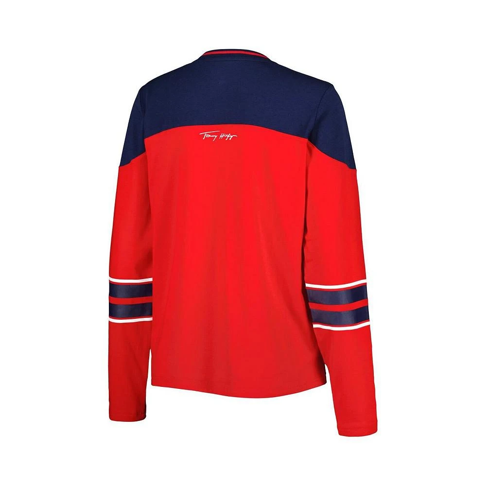 商品Tommy Hilfiger|Women's Red Washington Capitals Abigail V-Neck Long Sleeve T-shirt,价格¥303,第2张图片详细描述