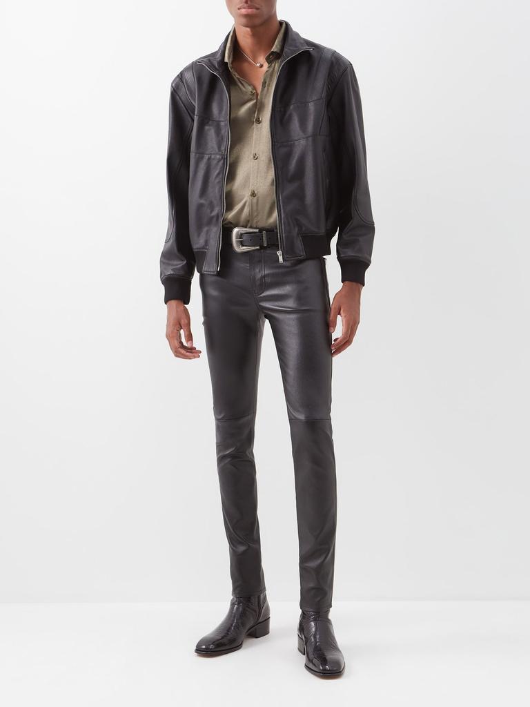 商品Yves Saint Laurent|Panelled-yoke leather jacket,价格¥35244,第4张图片详细描述