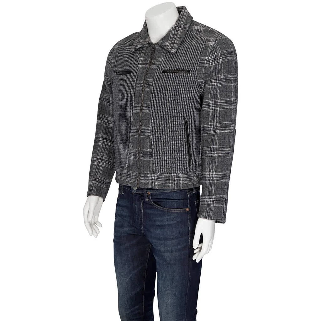 商品Salvatore Ferragamo|Salvatore Ferragamo Mens Grey Plaid Wool Jacket, Brand Size 50,价格¥5392,第2张图片详细描述