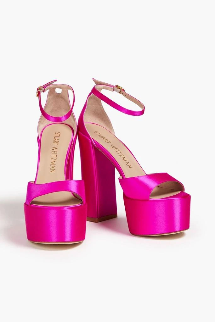 商品Stuart Weitzman|Sky High 145 satin platform sandals,价格¥1836,第2张图片详细描述