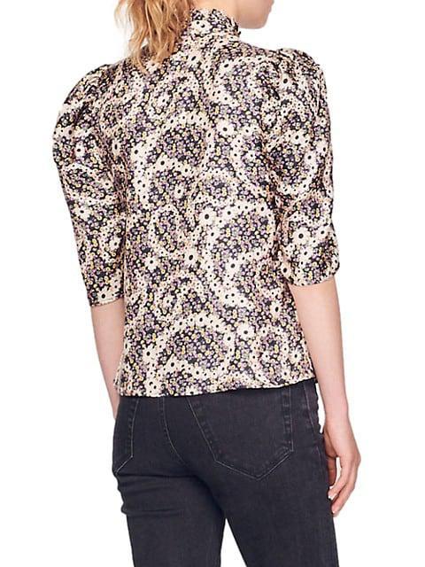 商品Sandro|Summerland Floral Silk Top,价格¥1836,第5张图片详细描述